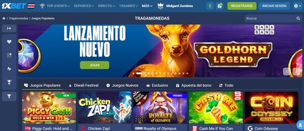 1xbet Casino Homepage en Costa Rica