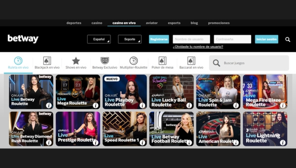 Betway Casino Homepage