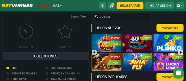 Betwinner Casino Homepage