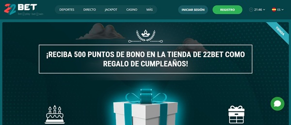 Bono sin deposito 22Bet